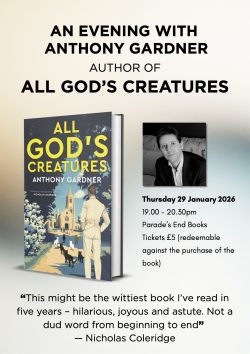 Ticket for evening with Anthony Gardner, author of 'All God's Creatures'